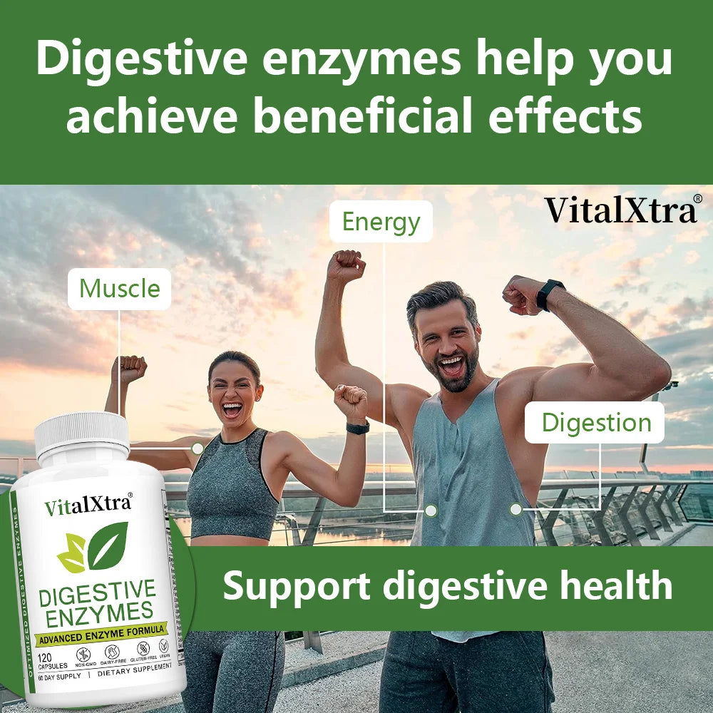 Healthy Gut & Powerful Digestive Enzymes for Enhanced Digestion - 18 Enzymes to Maintain Gut and Digestive System Health