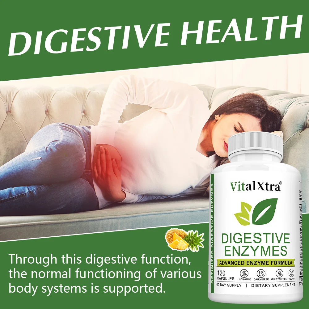 Healthy Gut & Powerful Digestive Enzymes for Enhanced Digestion - 18 Enzymes to Maintain Gut and Digestive System Health