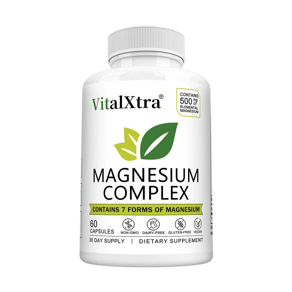 Magnesium Complex Supplement, 7-In-1 Bisglycinate, Chelate, Oxide, Malate, Orotate, Taurate, Citrate Magnesium for Calm, Sleep