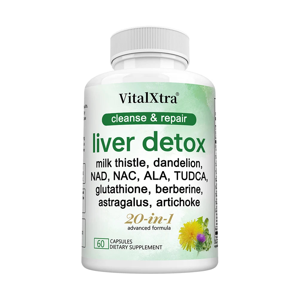 Liver Support Capsules,Milk Thistle Extract,Glutathione,Dandelion,Artichoke,Liver Cleanse & Detox,Antioxidant,Digestion Support