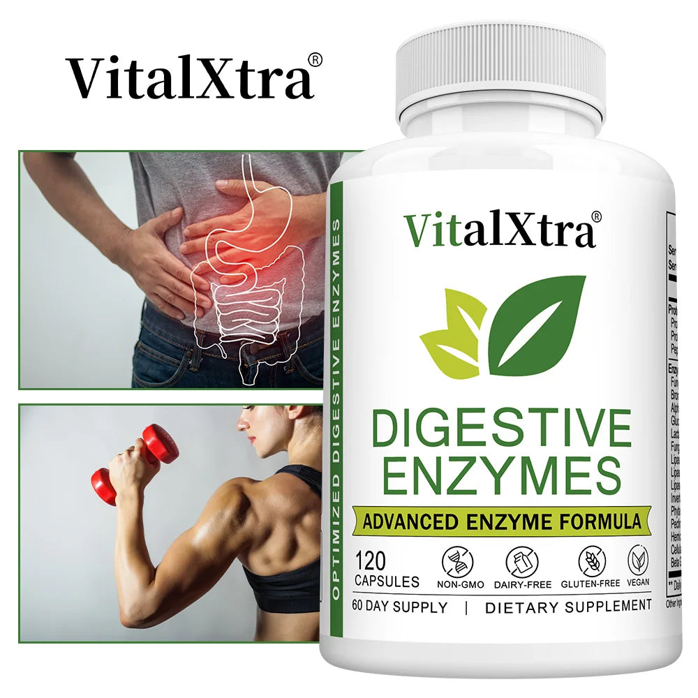 Healthy Gut & Powerful Digestive Enzymes for Enhanced Digestion - 18 Enzymes to Maintain Gut and Digestive System Health