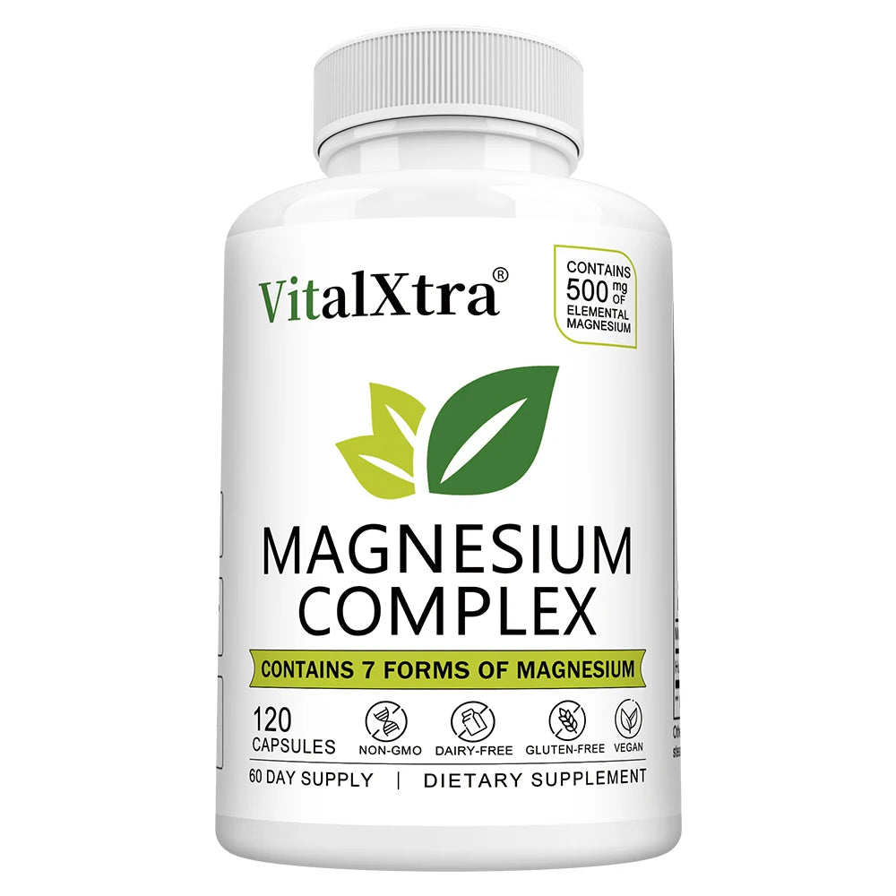 Magnesium Complex Supplement, 7-In-1 Bisglycinate, Chelate, Oxide, Malate, Orotate, Taurate, Citrate Magnesium for Calm, Sleep