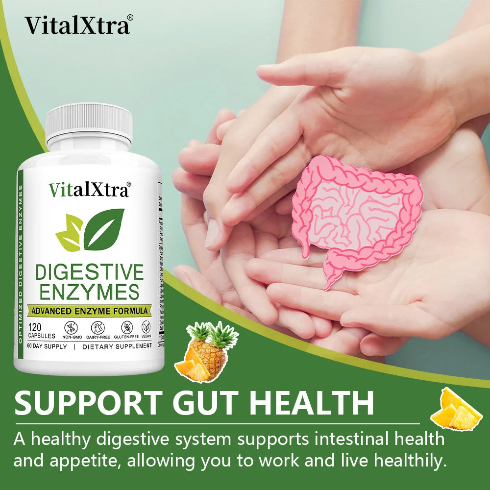 Healthy Gut & Powerful Digestive Enzymes for Enhanced Digestion - 18 Enzymes to Maintain Gut and Digestive System Health