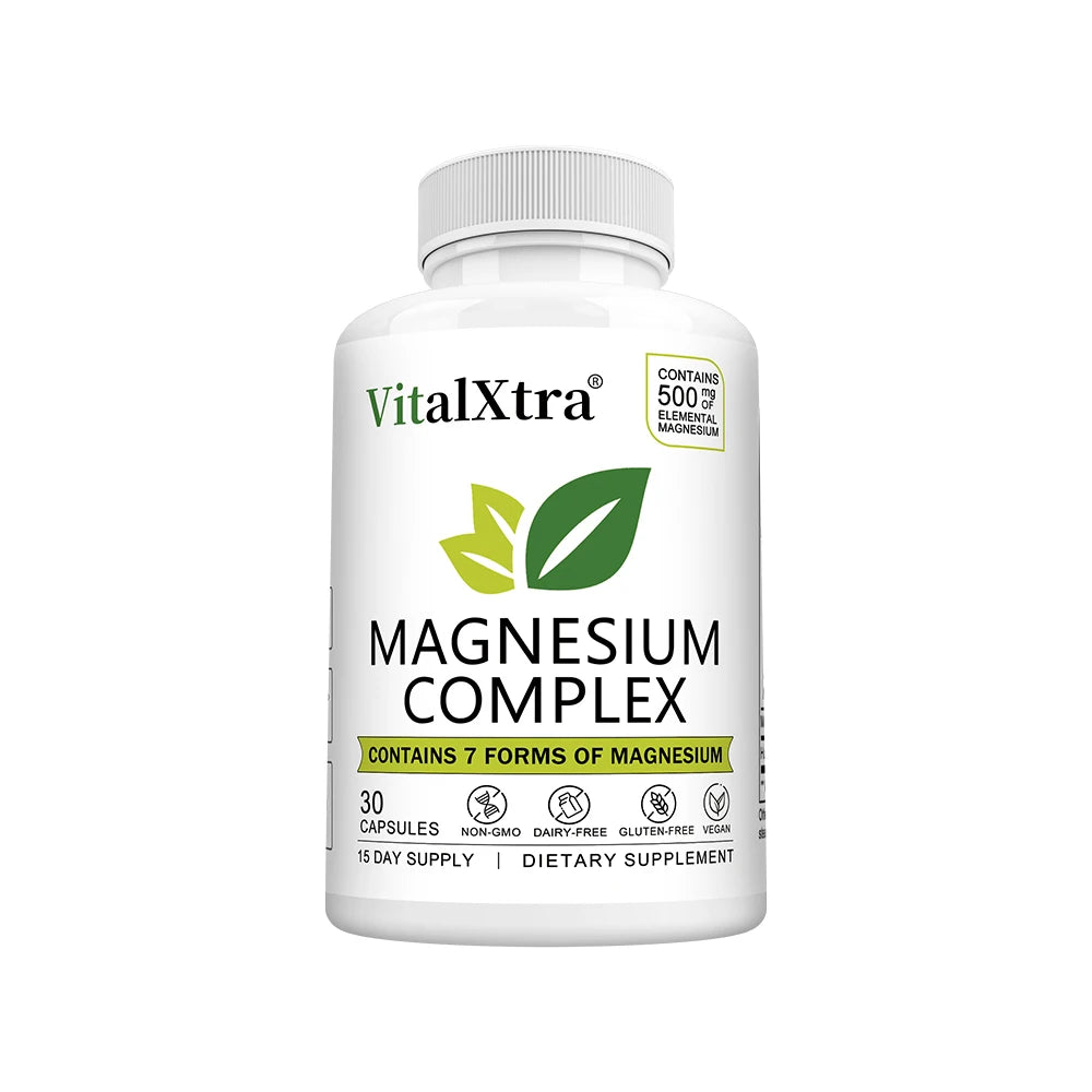 Magnesium Complex Supplement, 7-In-1 Bisglycinate, Chelate, Oxide, Malate, Orotate, Taurate, Citrate Magnesium for Calm, Sleep